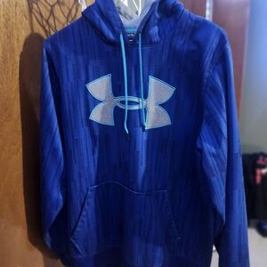 Under Armour Navy Blue Hoodie with Silver Logo